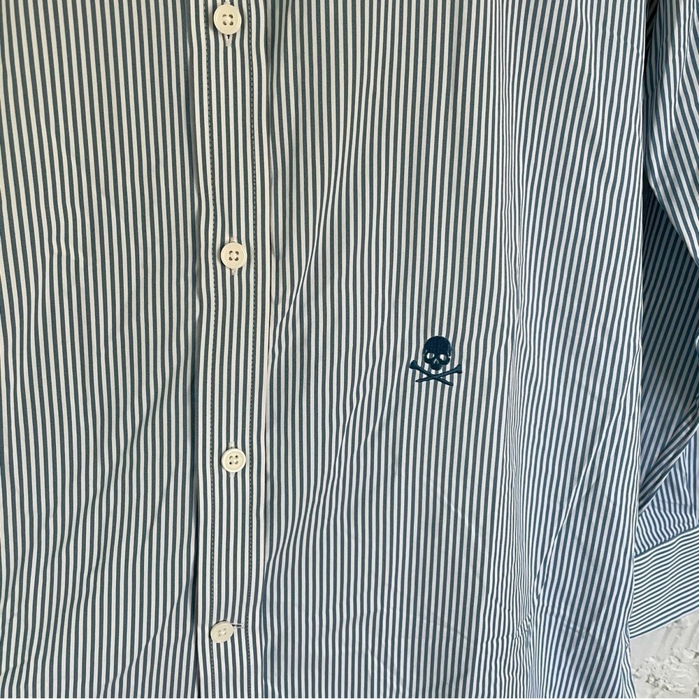 NWT G/FORE Striped Skull Button Down Shirt Large - Picture 5 of 9